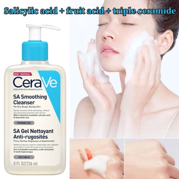 Cerave Salicylic Acid Facial Cleanser 236ml Face Wash Blackhead Removal Clean Gentle Beauty Health Skin Care Products